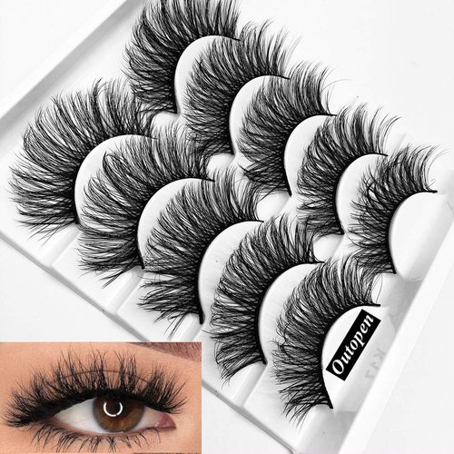 outopen 3D Mink Lashes Natural Wispy False Eyelashes 15mm Fluffy Long Eye Lashes Eye Makeup Tools...