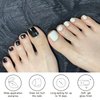 DUKASOU Semi Cured Gel Pedicure Strips, 32 Solid Color Gel Toenail Stickers Full Nail Wraps for Women Girls Kids, includes Prep Pads, Nail File & Wood Stick (Snow White)