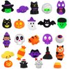 YUJUN 24PCS Halloween Mochi Squishy Toys with Black Cauldron,Kawaii Squishies Mini Stress Relief Toys for Halloween Party Favors Goodie Bag Stuffers for Kids Boys Girls