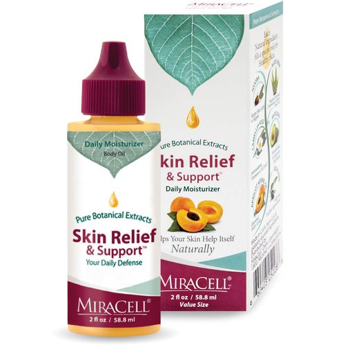 Miracell Skin Relief and Support, Apricot Kernel Oil, Coconut Oil, Sesame Oil Jojoba Oil, Avocado Oil, Camellia oil, Rosehip oil Vitamin E, Serum 2 oz