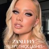 Mink Lashes Fluffy Cat Eye Thick zanlufly False Eyelashes Natural Curly Fake Eyelashes 18MM Full 8D Volume Lashes Pack 14 Pairs