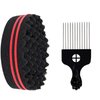 Twist Hair Sponge Set, Twist Hair Sponge Brush Metal Hair Pick Comb Hair Twister Tool for Afro Women Men Black (Type B)