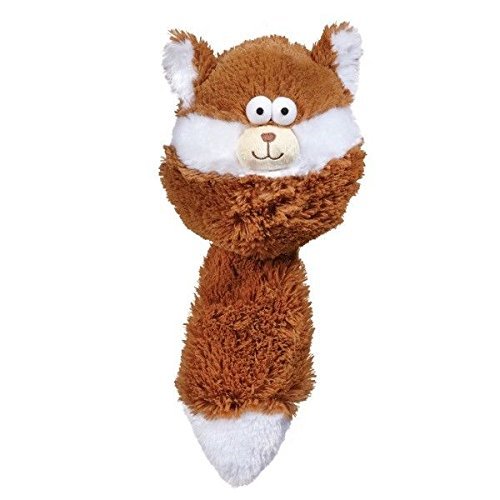 ZA Ball Shaped Dog Toy Furry Fatties Crinkle Squeak Pick Racoon Skunk Squirrel 15" (Squirrel)