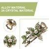 LALAFINA Vintage Flower Rhinestone Crystal Barrettes Retro Hairpins Hair Accessories for Women, Green