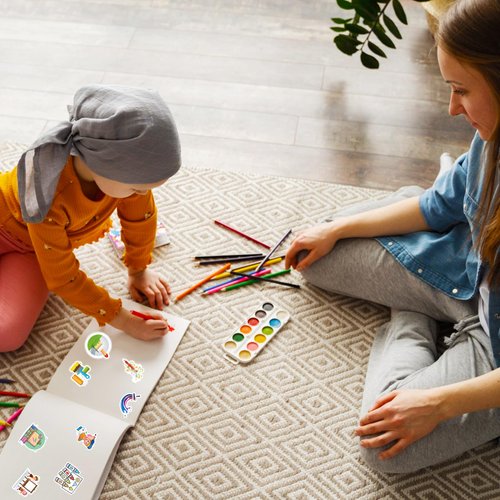 simarro 60 Pcs Art Painting Stickers for Kids, Art Painting Party Favors, Vinyl Waterproof Aesthetic Water Bottle Stickers, Scrapbooking DIY Crafts Stickers