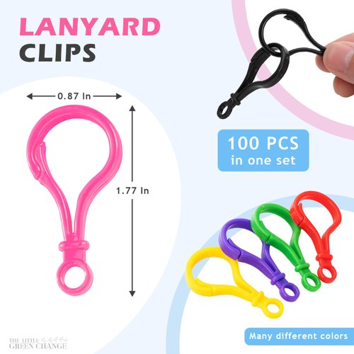 100Pcs Plastic Keychain Clips for Crafts - Lobster Claw Clasps for Keychains for Crafts Plastic Keychain Clip for Backpack - Clip Keychain Hooks Lanyard Snap Hooks and Clasps for Jewelry Making