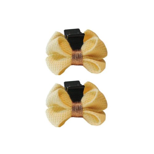 Generic Small Mini Hair Claw Clips for Women Girls Kids Hair Accessories for Long Short Thick Thin Hair Everyday Strong Hold (2 Pack Yellow Bow 1.5""), Black