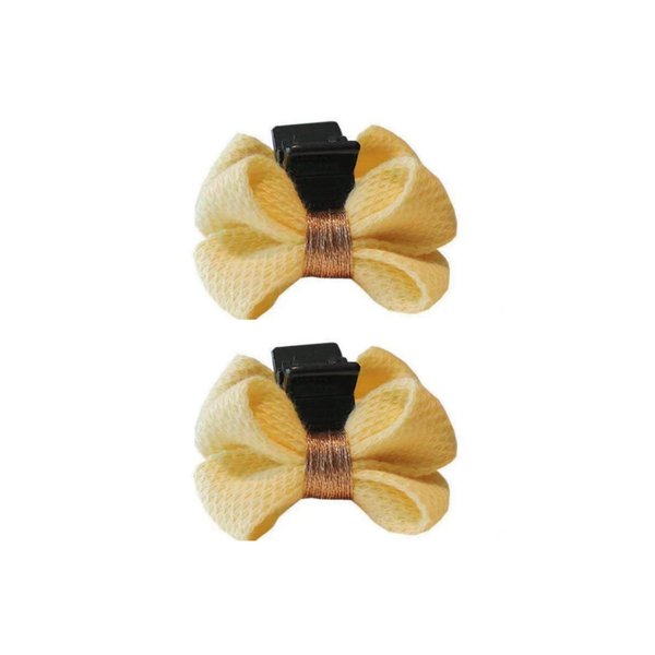 Generic Small Mini Hair Claw Clips for Women Girls Kids Hair Accessories for Long Short Thick Thin Hair Everyday Strong Hold (2 Pack Yellow Bow 1.5""), Black
