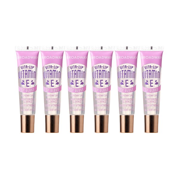 Ruby Kisses Broadway Lip Gloss Vita-Lip Clear Lip Gloss, Moisturizing, Soothing, Super Glossy with Vitamin Oil (Vitamin E)