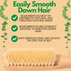 GranNaturals Boar Bristle Slick Back Hair Brush - Soft White Bristle Smoothing Hairbrush for Slicking Hair to Create Sleek Style- Natural Wood Handle for Women + Men