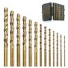 GMTOOLS 13Pcs Cobalt Drill Bits Set, M35 HSS 135 Degree Tip, Twist Jobber Length Drill Bit Kit for Hardened Metal, Cast Iron, Stainless Steel, Plastic and Wood with Storage Case 1/16"-1/4"