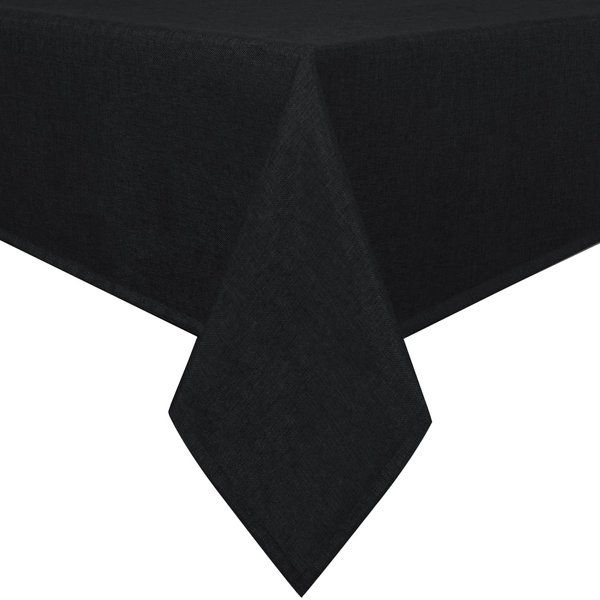 Hiasan Faux Linen Rectangle Tablecloth - Wrinkle and Stain Resistant Washable Table Cloth for Kitchen Dining Room Holiday Table Cover for Party Dinner, Black, 54 x 108 Inch
