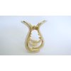 Generic Medium white iridescent gold tone textured acrylic and metal hair claw clip