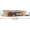 Case XX WR Pocket Knife Trapper With Genuine Bone Handle, Carbon Steel Blade(s), Length Closed: 4 1/8 Inches (Amber Bone)