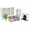 iLAND Modern Dollhouse Furniture on 1/12 Scale, Miniature Couch for Dollhouse Living Room (Khaki Drills)