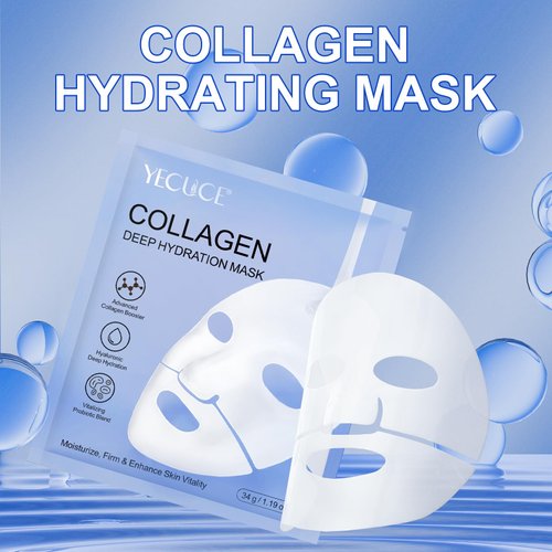 PULLING OIL Collagen Face Mask, Collagen Mask Deep Collagen Anti Wrinkle Lifting Mask Collagen Mask Overnight, 6 Pack