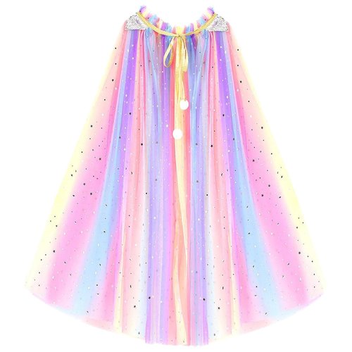 WOPLAY Princess Dress Up for Girls, Princess Cape Set, Princess Dress Up Cloak, Halloween Xmas Birthday Gift Kids 3-8 Years (RA71, 29.5 Inch)