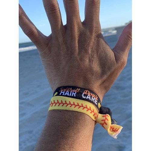 Softball Hair Accessories, Set of 5 Girls Softball Hair Don’t Care Hair Ties, Softball Team Gifts, Exchange Gifts or Softball Party Favors