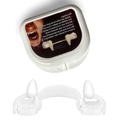 MDRTIRIM 2 Pairs Retractable Vampire Teeth Halloween Vampire Fangs Zombie Teeth Horror Bloody Party Dress Up Cosplay Accessories White