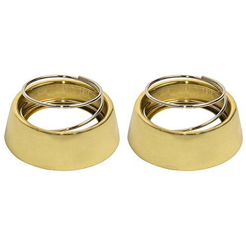 Tuff Stuff 5122COLLAR Polished Brass Pair of Cylinder Collars With Spring For Marks Mortise 22AC Cylinders Iron Gate Door Lock