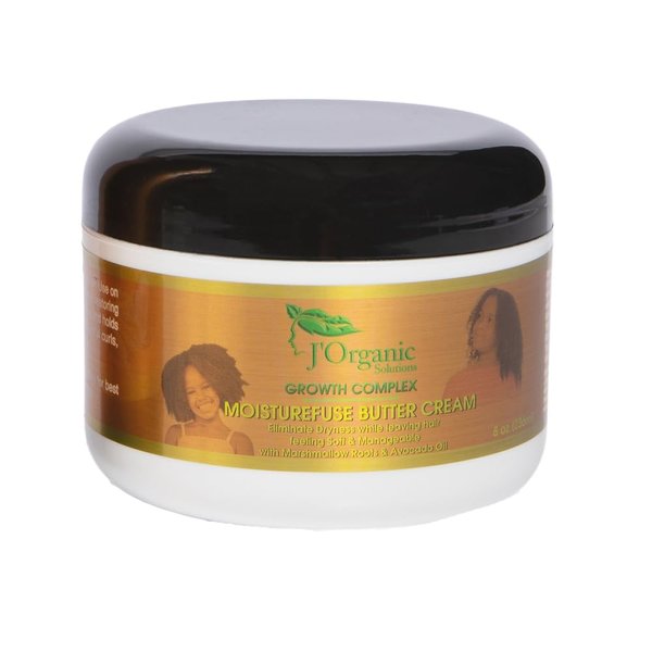 J'Organic Solutions Moisture Fuse Buttercream Daily Hair Moisturizer with Marshmallow Root & Avocado Oil - Boost Natural Shine, Lock-in Deep Moisture, and Promote Easy Manageability.