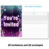 Soiceu Laser Tag Birthday Party Invitations with Envelopes Set of 20 Neon Laser Tag Birthday Party Invites Glow Laser Tag