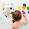 Lulyboo Bath Toy Holder for Bathtub - No-Slip Two Suction Cups Collector - Bath Toy Storage for East Cleanup - Bath Toy Organizer Making Organization Enjoyable - Bath Toy Caddy Basket - White & Grey