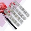 5136Pcs Flatback Clear Crystal Rhinestones Set for Nail Art Glass Tumblers Glitter Round with Picking Pen and Tweezer(SS4 ~ SS16)