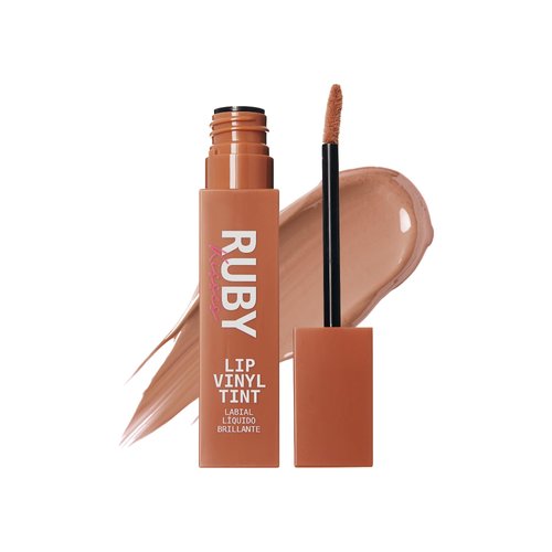 Ruby Kisses Lip Vinyl Tint - High-Pigment, Transfer-Proof, Smudge-Proof Liquid Lipstick, Soft-Satin Shine, Lightweight Makeup, Long-Lasting Lip-gloss, Full Coverage Color (NUDE, 2.8mL)
