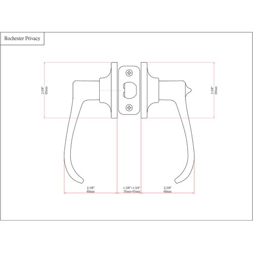 Designers Impressions Rochester Design Satin Nickel Privacy Door Lever (Bed and Bath)