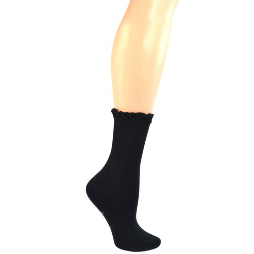 Yomandamor Women's Non-binding Lace Crew Diabetic Dress Socks with Seamless Toe,4 Pairs