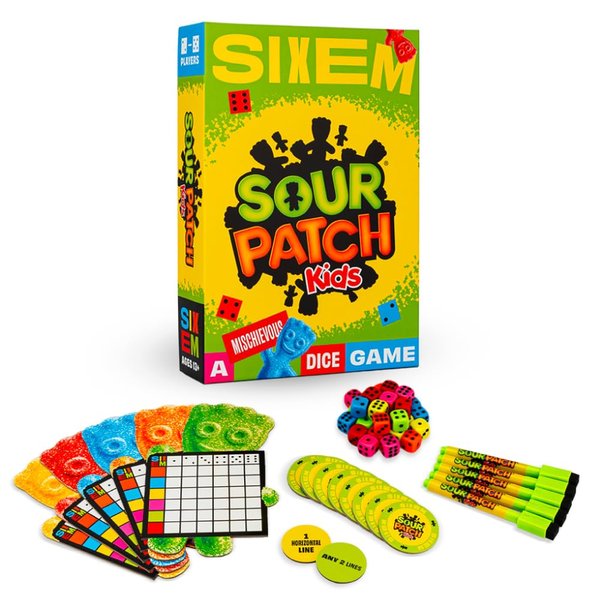 Hootenanny Games Sixem: Sour Patch Kids Dice Game | Speed, Strategy & Sabotage for Game Night | Perfect for Family Games | 2-5 Players, Ages 13+