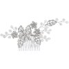 CROWN GUIDE Bridal Hair Comb Clip Pin Rhinestone Pearl Wedding Hair Accessories for Women Brides Bridesmaid Hairpiece Silver