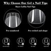 LoveOurHome 600pc Coffin Fake Nail Short Gel X Nail Tips Full Cover Clear Gel X False Nails XS Soft Gel Artificial Fingernails for Women Girls Kids Gel Acrylic Nail Extension Press on Nails Making