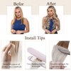 Loxxy Tape in Hair Extensions Seamless Skin Weft Brazilian Natural Remy Thick Human Hair Ombre Chocalate Brown Fading into Chocolate Brown With Strawberry Blonde Highlight R#4-4/27 20pcs 50g 16Inch