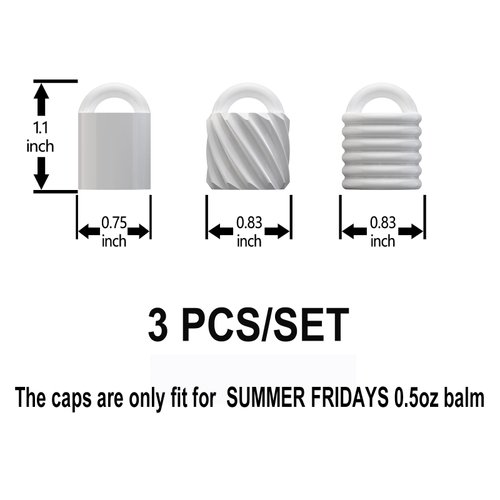 Keychain Cap for Summer Fridays,Lip Balm Replacement Cover,Attachment for Lip Balm,(ONLY Cap) (White)