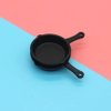 SEWACC 10pcs Miniatures Frying Pans Plastic Miniature Skillet Simulation Cooking Pan Models Mini Dollhouse Kitchen Cookware Dollhouse Accessories