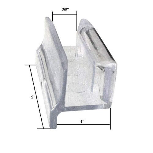 Clear Acrylic Sliding Shower Door Bottom Guide with Screw.