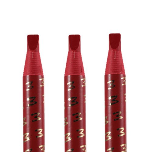 TgoBeauty 3pcs Microblading Eyebrow Pencil Waterproof Peel-Off Brow Pencil Set Hard Core Long-Lasting Eye Brow Pencil for Marking, Filling, Outlining and Eye Brow Permanent Makeup (3pcs Red)