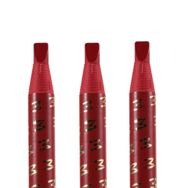 TgoBeauty 3pcs Microblading Eyebrow Pencil Waterproof Peel-Off Brow Pencil Set Hard Core Long-Lasting Eye Brow Pencil for Marking, Filling, Outlining and Eye Brow Permanent Makeup (3pcs Red)