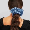Silk Scrunchies,Elastic Bands Ponytail Holder Silk Satin No Damage, Soft Satin Scrunchies,Hair Accessories Hair Scrunchies Suitable for Women Girls for Thick Thin Fine Curly hair (Blue-Gray)