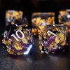 Joylord Sharp Edge Resin Dice Set for Dungeons and Dragons | Liquid Core & Gold Foil Design | Handcrafted Polyhedral DND Dice | RPG D and D Role Playing Games Dice Set D&D Dice | D20 D12 D10 D8 D6 D4