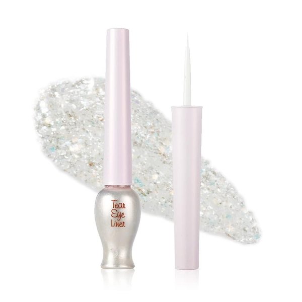 ETUDE Tear Eye Drop Liner 8g #3 Pure Sparkling Pearl (21AD) | Long-Lasting Liquid Glitter Eye Makeup with Shiny Magical Sparkle | K-Beauty