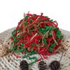 BOXHOME Shred Paper Filler (1LB) Crinkle Cut Paper for Wrapping & Filling Gift Basket Gift Boxes, Red, Kraft and Green-Christmas Mix
