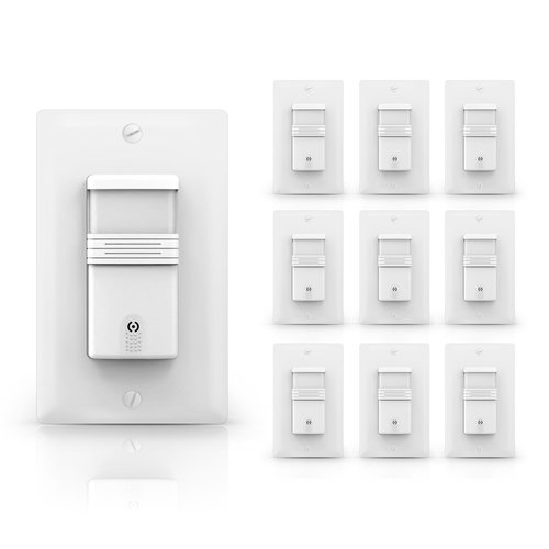 ECOELER Motion Sensor Light Switch, Occupancy & Vacancy Model Motion Activated Wall Switch, Neutral Wire Required, Single Pole for Indoor, Wall Plate Included, UL Listed FCC Approval