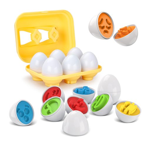 Zcpotizi Toddlers Egg Toy Matching Eggs Learning Toys Sensory Toys Color Shape Expression Sorting Stacking Toy Montessori for Kids Boys Girls for Easter Baskets for 1 2 3 Years Old