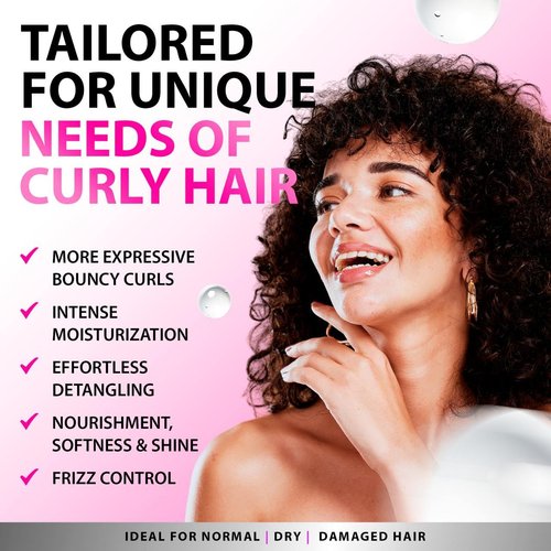 SUNATORIA Curly Hair Mask - Deep Conditioner for Curly Hair - Natural Argan & Keratin Hair Treatment Mask - 8.5 Fl Oz - Repair, Hydrate, Moisturize Dry, Damaged, Wavy & Frizzy Hair