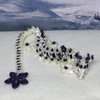 Articulated Cherry Blossom Dragon, 12" 3D Printed White and Purple Cherry Blossom, Home Decor Executive Desk Toys,Fidget Toys for Autism/ADHD D017-BPU