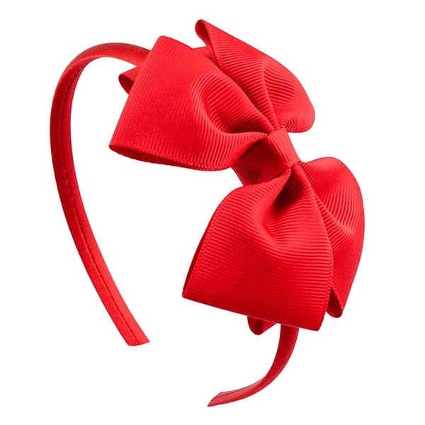 Totelux Bow Headband for Girls Red Grosgrain Ribbon Hair Band Big Bow Tie Hair Hoop Cute Hair Accessories for Toddler Teens Birthday Wedding Christmas Party Supplies