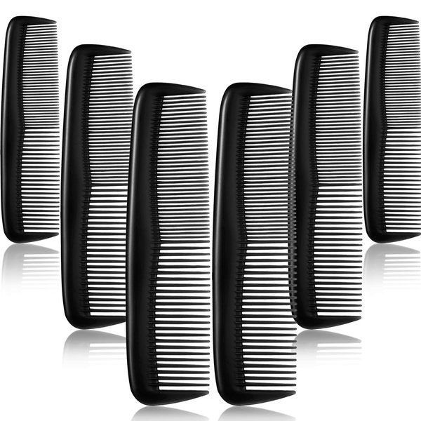 24 Pieces Hair Combs Set Plastic Hair Comb for Women and Men, Fine Dressing Comb (Black)